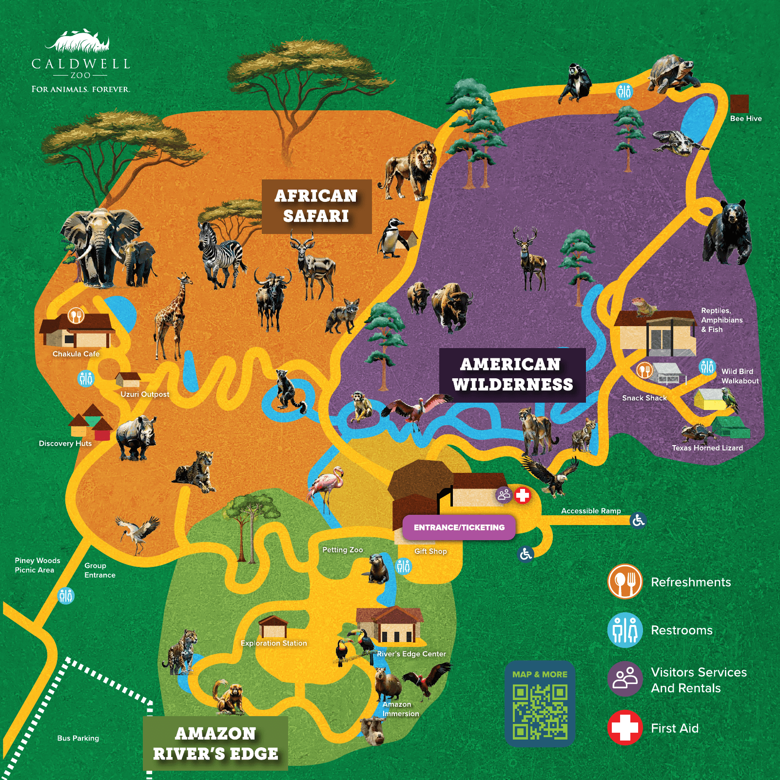 Official Caldwell Zoo visitor map